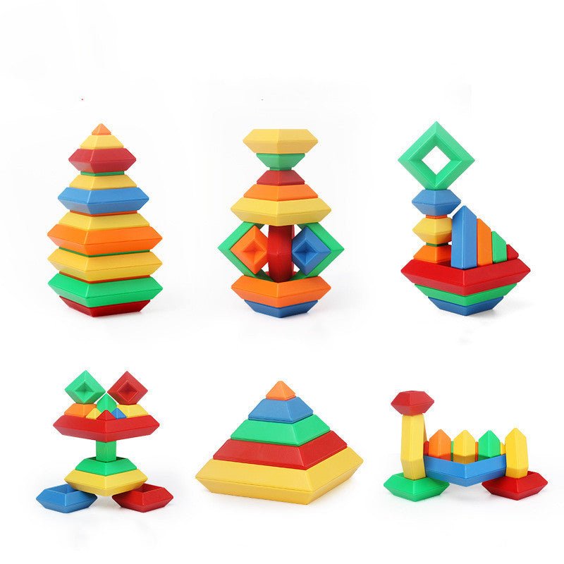 Stack Attack — Rainbow Tower Ring + Shape Learning Set