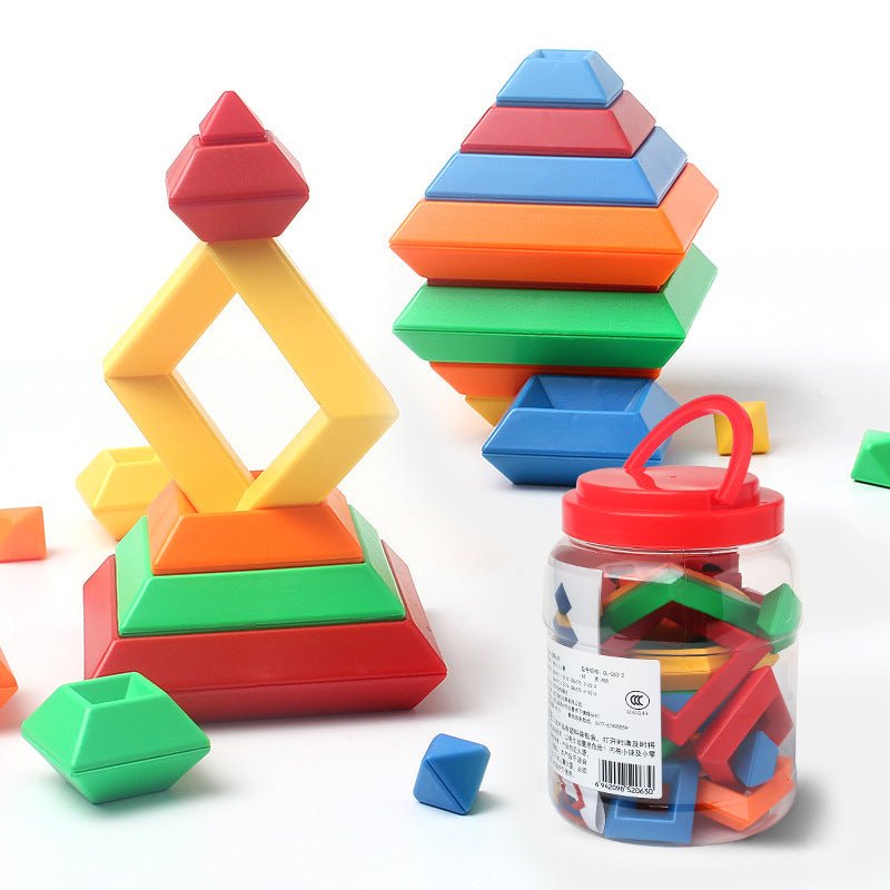 Stack Attack — Rainbow Tower Ring + Shape Learning Set