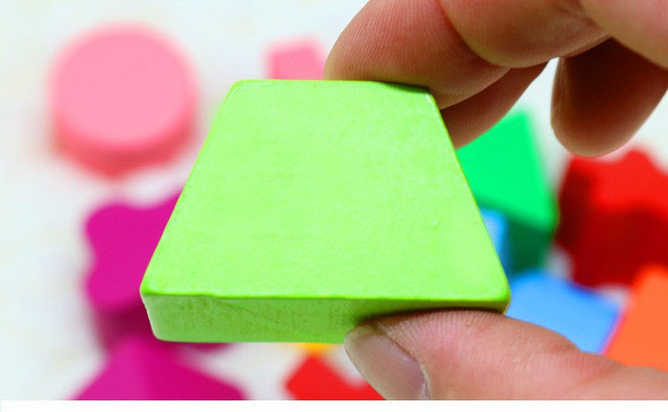 Pull & Sort Shape Bus — Wooden Sorting + Stacking Toy