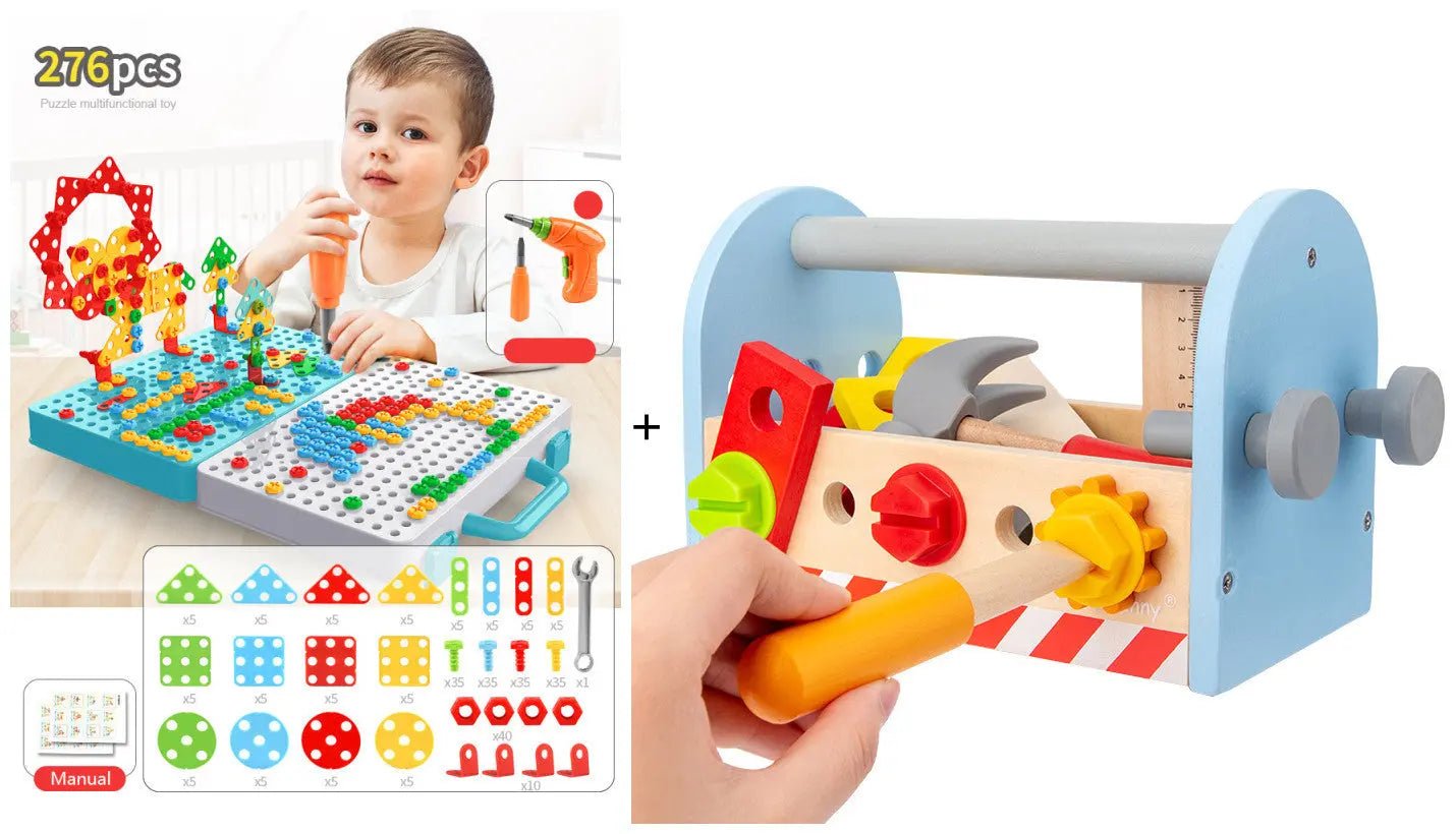 STEM Drill and Build Toy Kit – Electric Screwdriver + Toolbox (188–316 Pieces)