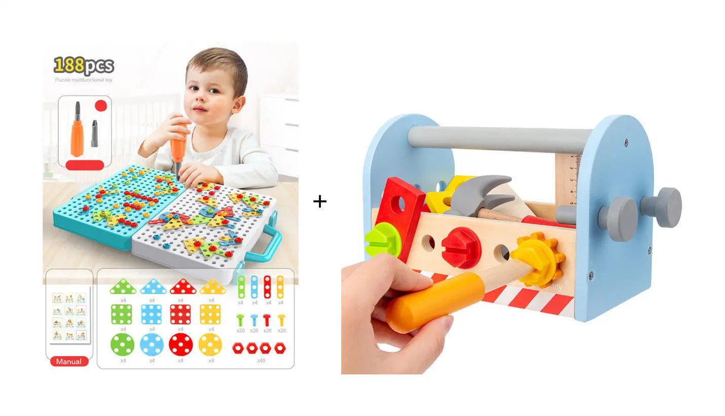 STEM Drill and Build Toy Kit – Electric Screwdriver + Toolbox (188–316 Pieces)