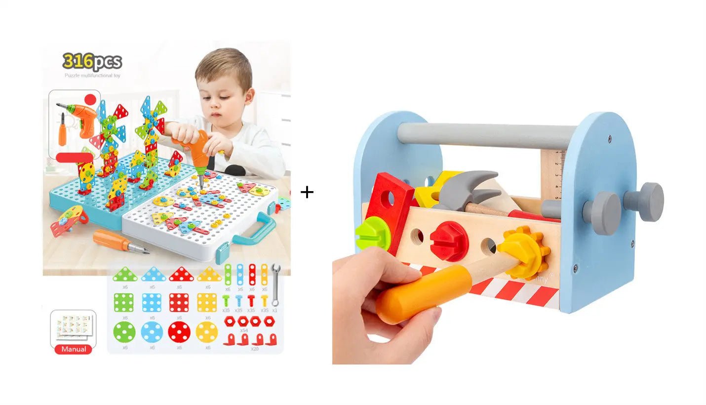 STEM Drill and Build Toy Kit – Electric Screwdriver + Toolbox (188–316 Pieces)