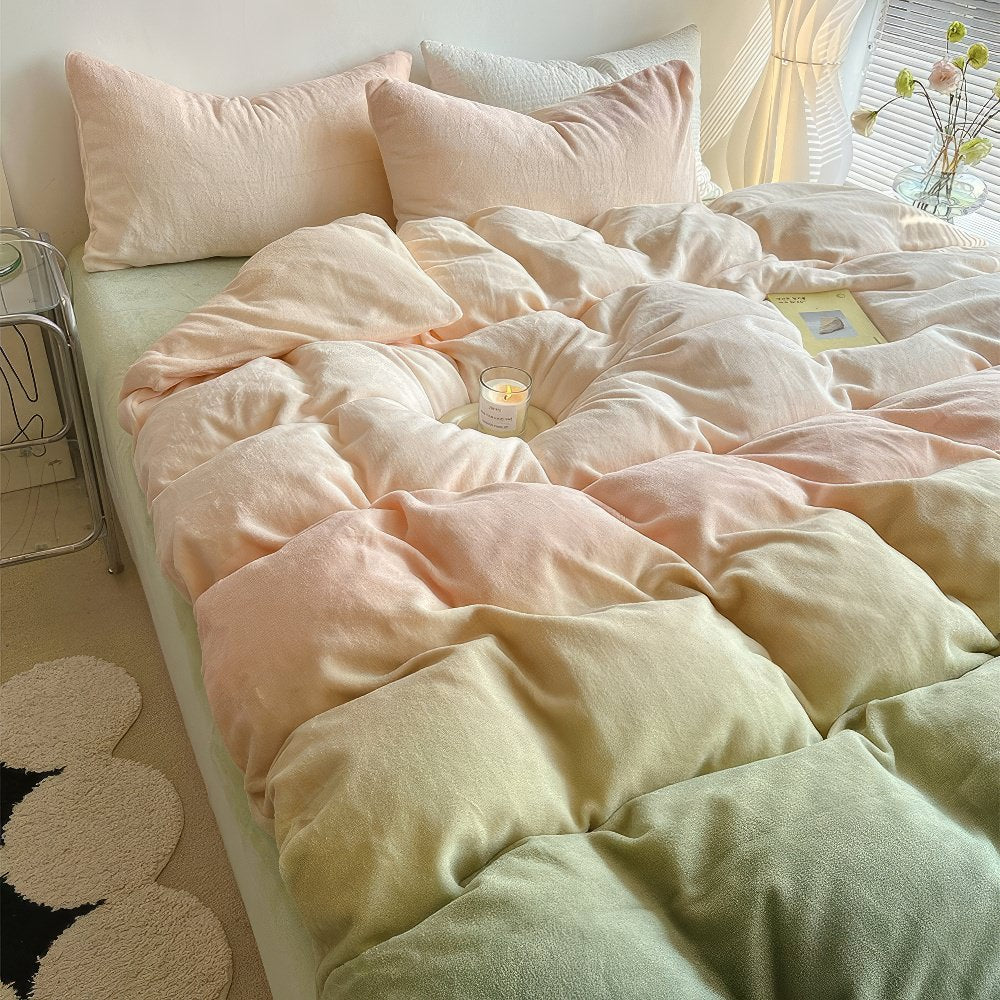 Floral embroidered lace quilt cover