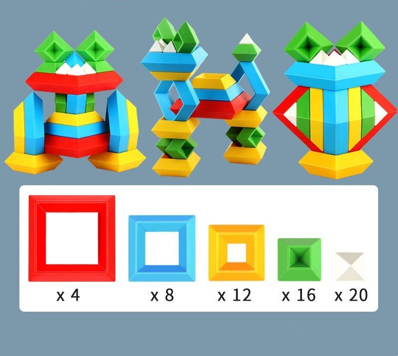 Stack Attack — Rainbow Tower Ring + Shape Learning Set