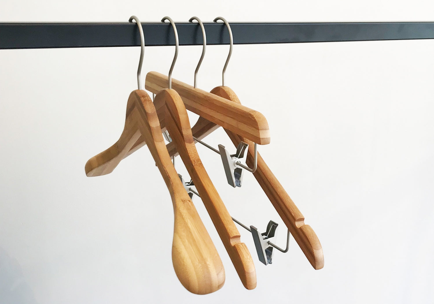 Bamboo Wood Sustainable Top Hanger with Notch 42cm