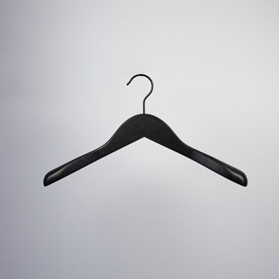 Black Wooden Jacket Top Coat Hanger 38cm