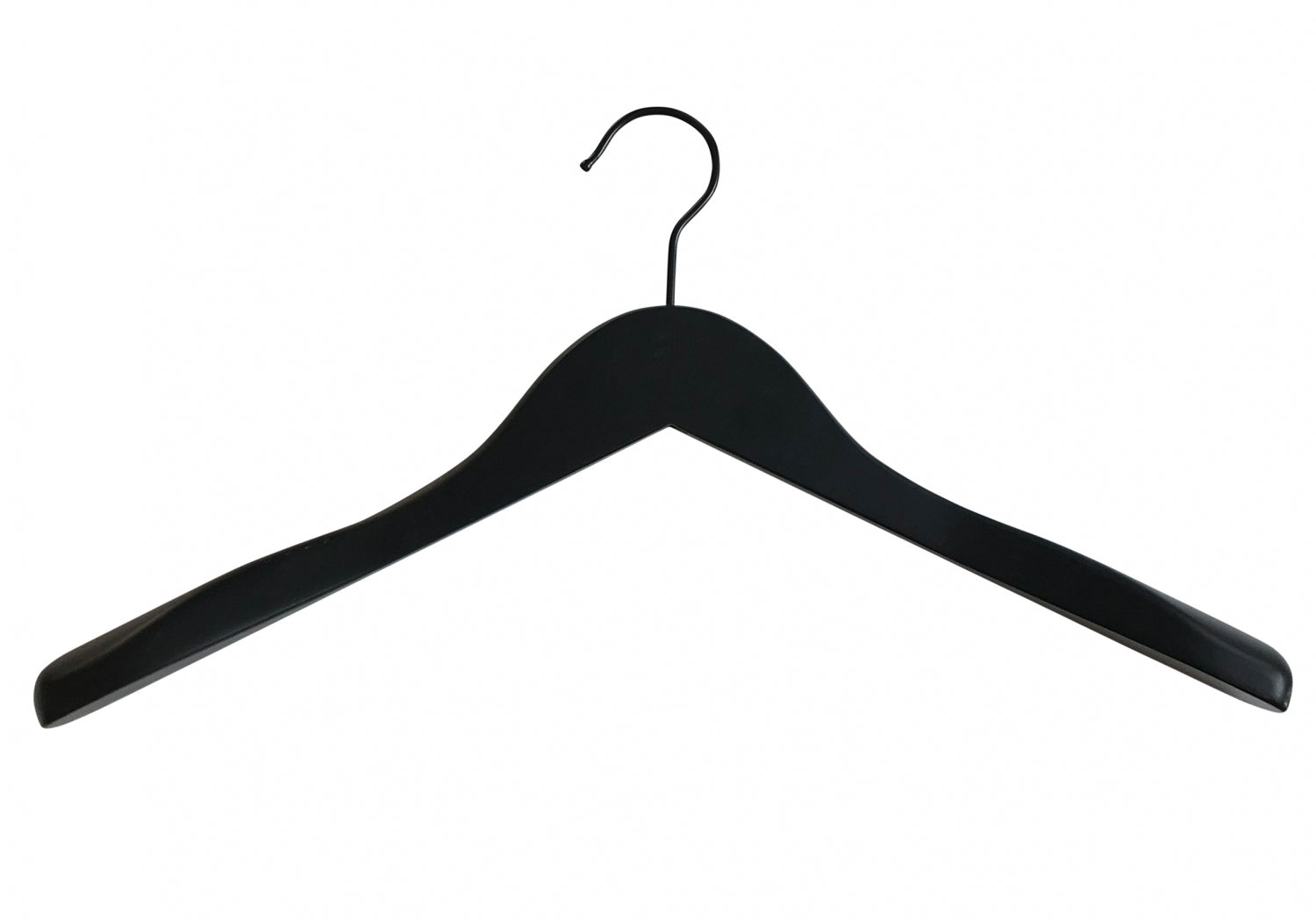 Black Wooden Jacket Top Coat Hanger 38cm