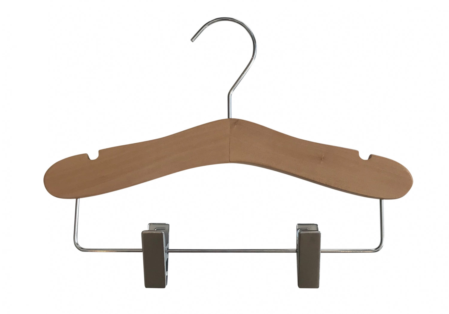 Natural Wood Coat Kids Hanger with Bar 28cm