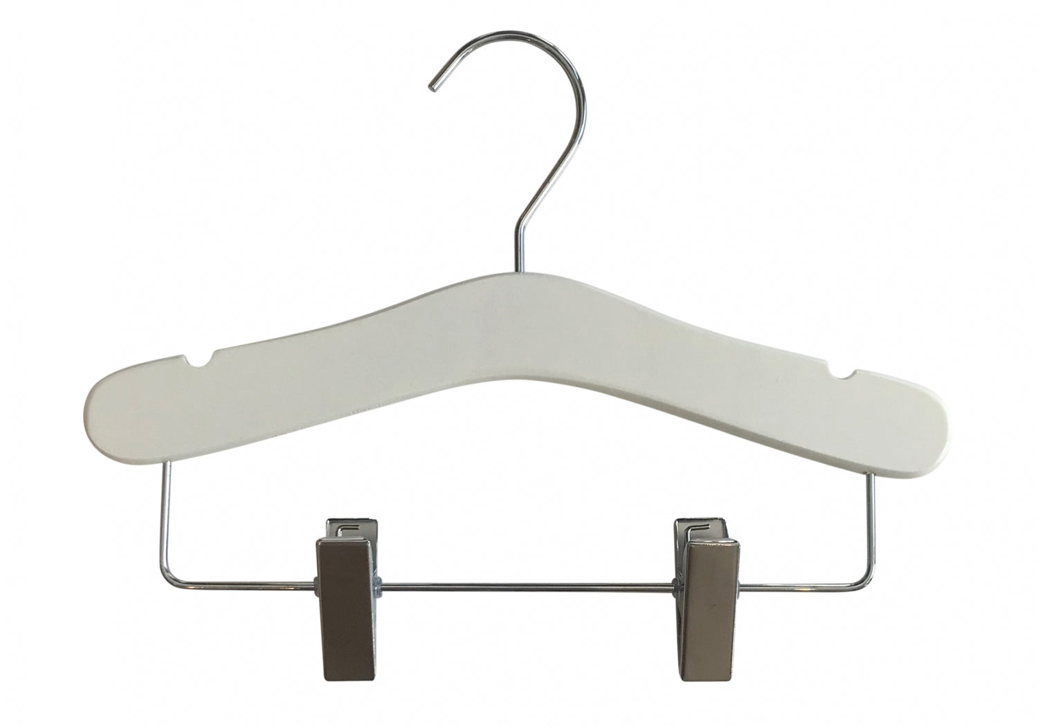 White Wood Top Coat Kids Hanger with Bar 28cm