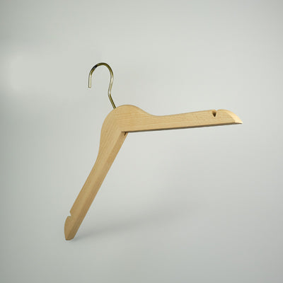 Natural Wooden Thick Top Jacket and Bridal Hanger 39cm