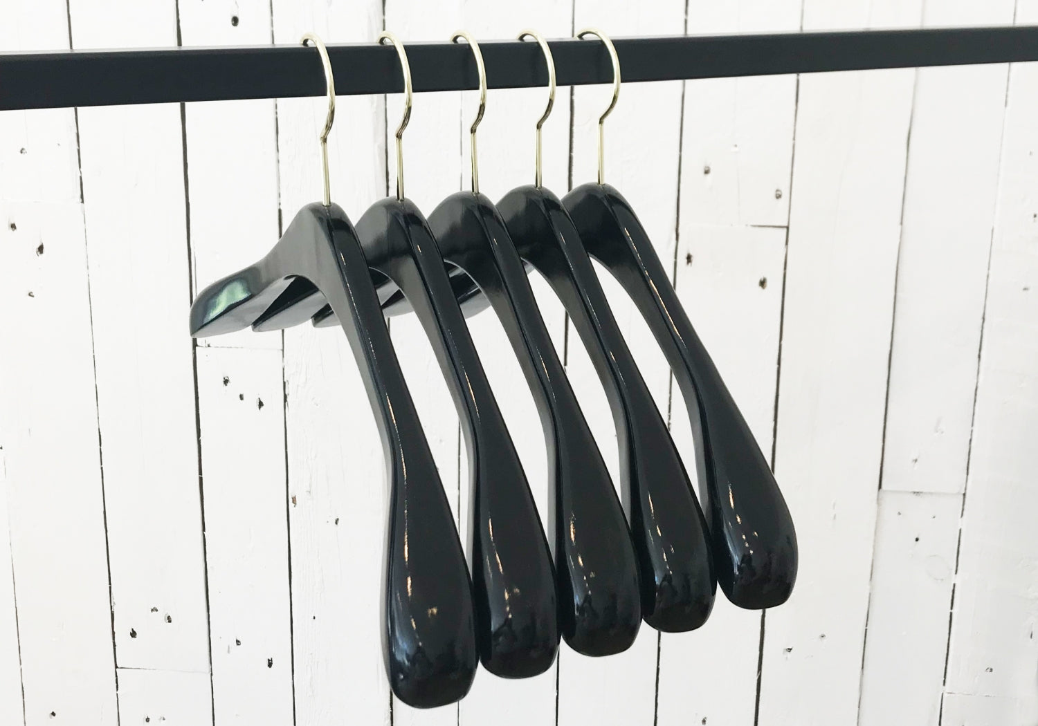 Black Wooden Top Coat Premium Hanger 42cm