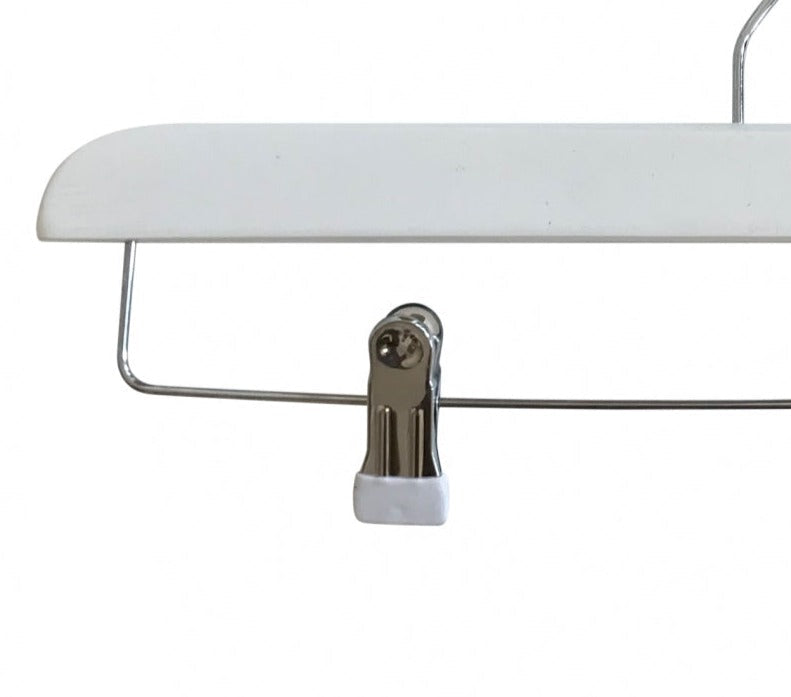 White Gloss Wooden Clip Bottom Hanger 35cm