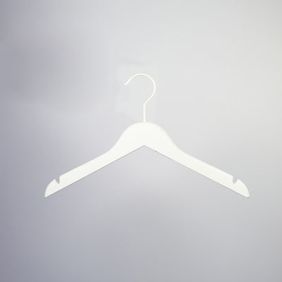White Wood Sustainable Thick Top Jacket Bridal Hanger with Hooks 39cm