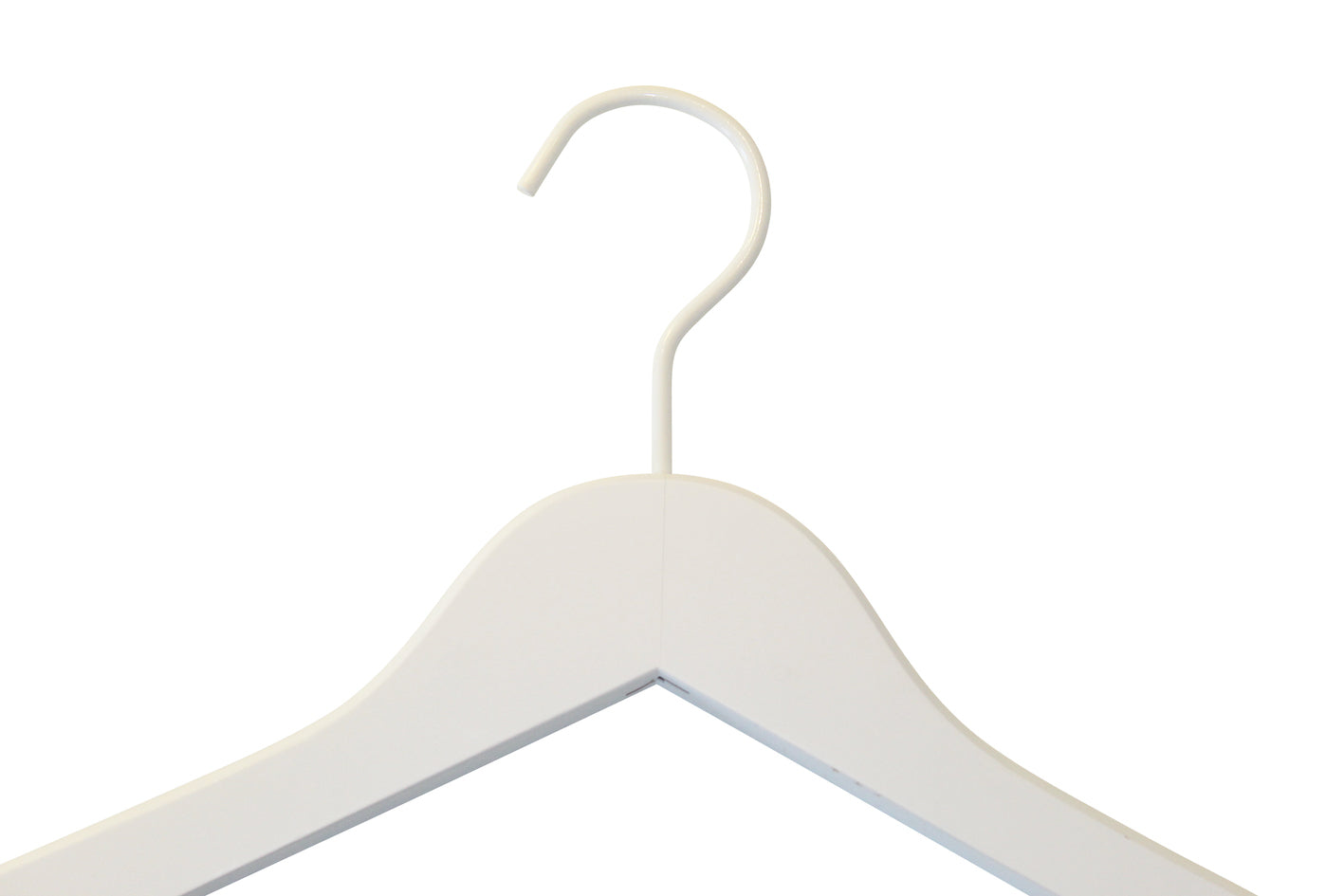 White Wood Sustainable Thick Top Jacket Bridal Hanger with Hooks 39cm