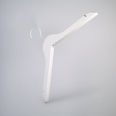 White Wooden Clothes Hanger without Notch 44cm