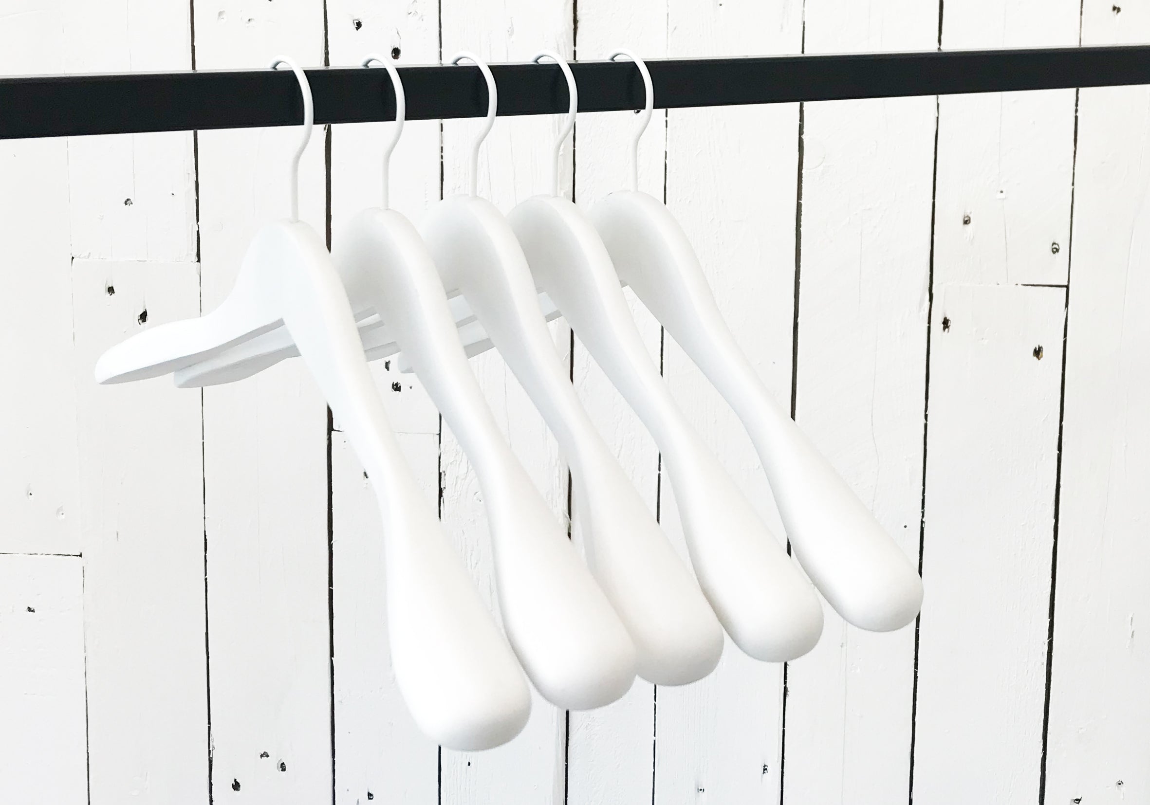 White Wooden Jacket Top Coat Hanger 44cm